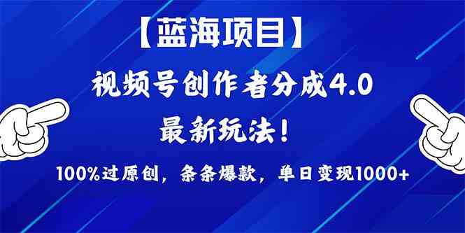 （9777期）2024蓝海项目视频号，最新方法， 100%过原创，条条爆款，单日变现1K+，…-副业网创