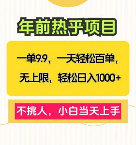 一单9.9，一天百单无上限，不挑人，小白当天上手，轻松日入1000+-副业网创