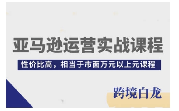 亚马逊运营实战课程，亚马逊从入门到精通，性价比高，相当于市面万元以上元课程-副业网创