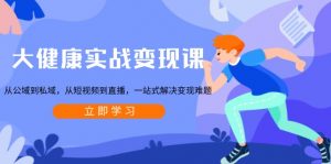 大健康实战变现课:从公域到私域,从短视频到直播,一站式解决变现难题-副业网创