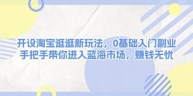 开设淘宝逛逛新玩法，0基础入门副业，手把手带你进入蓝海市场，赚钱无忧-副业网创