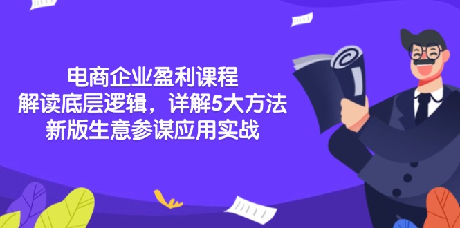 电商企业盈利课程：解读底层逻辑，详解5大方法论，新版生意参谋应用实战-副业网创
