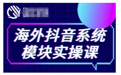 海外抖音Tiktok系统模块实操课，TK短视频带货，TK直播带货，TK小店端实操等-副业网创
