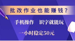 批改作业也能赚钱？0门槛手机项目，识字就能玩！一小时50元！-副业网创