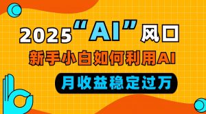 2025“ AI ”风口，新手小白如何利用ai，每月收益稳定过万-副业网创