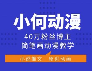 小何动漫简笔画动漫教学,40万粉丝博主课程,可做伙伴计划、分成计划、接广告等-副业网创
