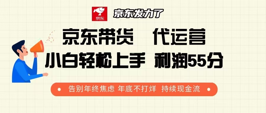 京东带货 代运营 利润55分 告别年终焦虑 年底不打烊 持续现金流-副业网创
