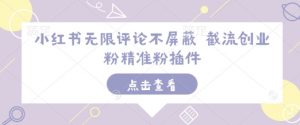 小红书无限评论不屏蔽 截流创业粉精准粉插件-副业网创