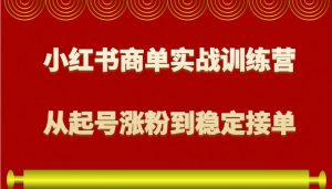 小红书商单实战训练营,从0到1教你如何变现,从起号涨粉到稳定接单,适合新手-副业网创