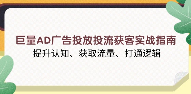 巨量AD广告投放投流获客实战指南，提升认知、获取流量、打通逻辑-副业网创