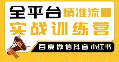 全平台精准流量实战训练营，百度微信抖音小红书SEO引流教程-副业网创