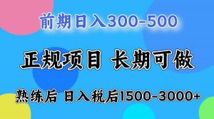 前期一天收益500，熟练后一天收益2000-3000-副业网创