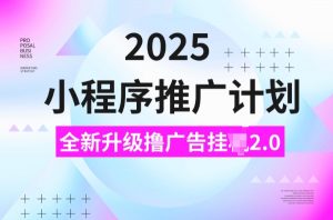 2025小程序推广计划,撸广告挂JI3.0玩法,日均5张【揭秘】-副业网创