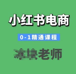 小红书电商0-1精通课程,小红书开店必学课程-副业网创