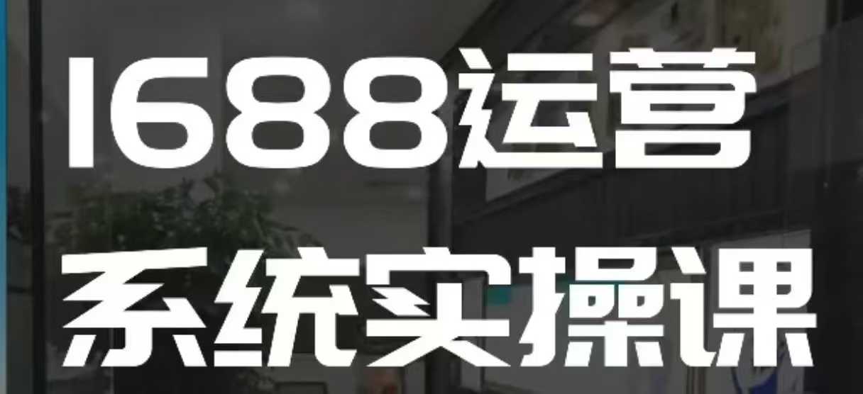 1688高阶运营系统实操课，快速掌握1688店铺运营的核心玩法-副业网创