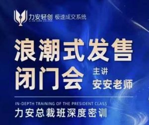 力安深圳闭门会:浪潮式发售,手把手教你做批量搞定成交-副业网创