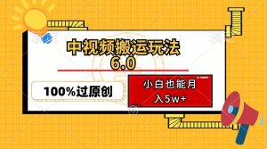 中视频搬运玩法6.0，利用软件双重去重，100%过原创，小白也能月入5w+-副业网创