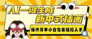 AI一键生成新中式插画， 操作简单，小白也能轻松入手-副业网创