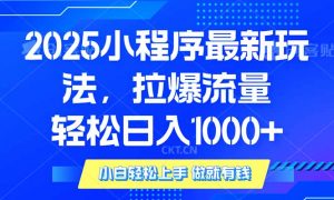 2025年小程序最新玩法，流量直接拉爆，单日稳定变现1000+-副业网创