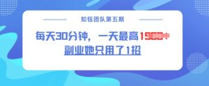 副业她只用了1招，每天30分钟，无脑二创，一天最高1.5k-副业网创
