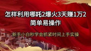 怎样利用哪吒2爆火3天赚1万2简单易操作新手小白秒学会抓紧时间上手实操-副业网创