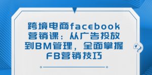 跨境电商facebook营销课:从广告投放到BM管理,全面掌握FB营销技巧-副业网创
