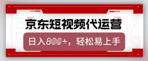 京东带货代运营，2025年翻身项目，只需上传视频，单月稳定变现8k【揭秘】-副业网创