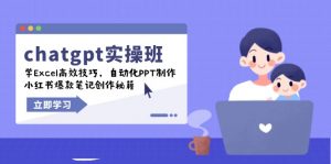 chatgpt实战班,学Excel高效技巧,自动化PPT制作,小红书爆款笔记创作秘籍-副业网创