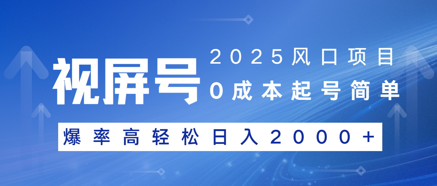 2025风口项目，视频号带货，起号简单，爆率高轻松日入2000+-副业网创