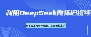 利用DeepSeek做怀旧视频，流量号多渠道变现能力强-副业网创