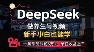 小白用DeepSeek做养生号，一条作品涨粉5万+，单日收益上千-副业网创