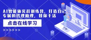 AI智能体实战训练营，打造自己专属的代理助理，替你干活-副业网创