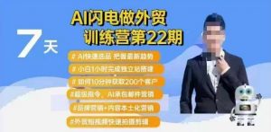 AI闪电做外贸训练营第22期:Al快速选品+小白1小时完成独立站搭建+10分钟获取200个客户等-副业网创
