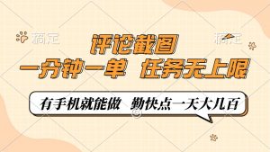 评论截图,一分钟一单,有手机就能做,任务无上限,轻松一天大几百-副业网创