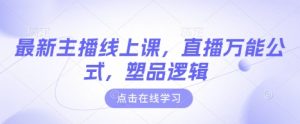 最新主播线上课,直播万能公式,塑品逻辑-副业网创