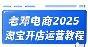 2025淘宝开店运营教程直通车，直通车，万相无界，网店注册经营推广培训视频课程-副业网创