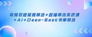 视频号短视频带货+直播带货系统课+AI+Deep-Seek书单带货-副业网创