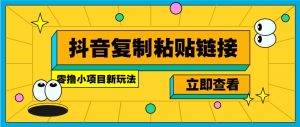 零撸小项目，新玩法，抖音复制链接0.07一条，20秒一条，无限制。-副业网创