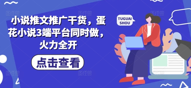 小说推文推广干货，蛋花小说3端平台同时做，火力全开-副业网创