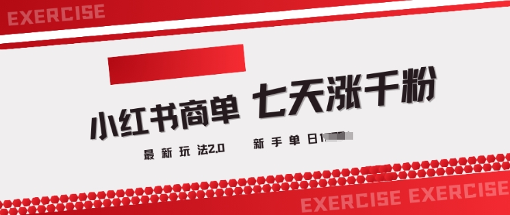 小红书商单2.0最新玩法，3天涨千粉单日变现多张-副业网创
