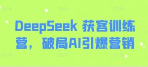 DeepSeek 获客训练营,破局AI引爆营销-副业网创