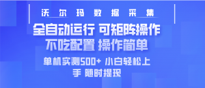 最新沃尔玛平台采集 全自动运行 可矩阵单机实测500+ 操作简单-副业网创