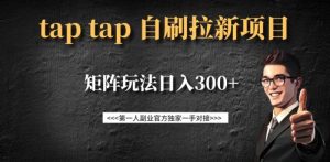 taptap拉新自刷项目,一个新用户14元,矩阵玩法日入300+-副业网创
