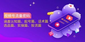 视频号流量密码:涵盖认知篇、起号篇、话术篇、选品篇、实操篇、投流篇-副业网创