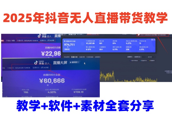 2025年抖音无人直播带货教学，从0到1全程干货快速撸金-副业网创