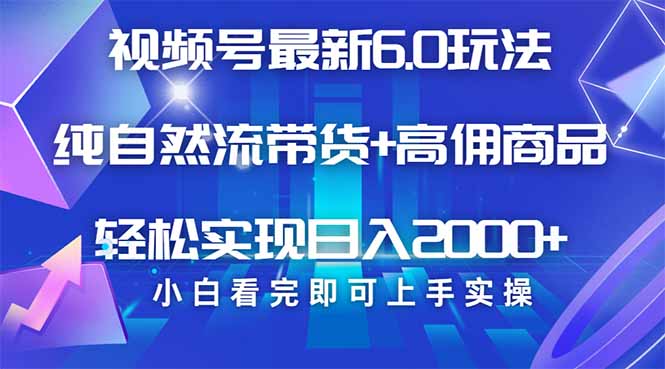 视频号带货最新6.0玩法，作品制作简单，当天起号，复制粘贴，轻松矩阵…-副业网创