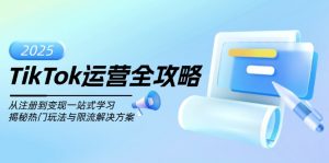 TikTok运营全攻略，从注册到变现一站式学习，揭秘热门玩法与限流解决方案-副业网创