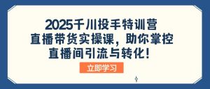 2025千川投手特训营：直播带货实操课，助你掌控直播间引流与转化！-副业网创