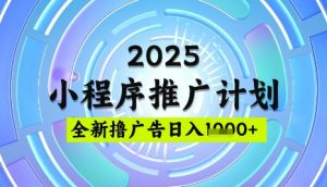 2025微信小程序推广计划,撸广告玩法,日均5张,稳定简单【揭秘】-副业网创