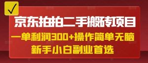 京东拍拍二手搬砖项目，一单纯利润3张，操作简单，小白兼职副业首选-副业网创